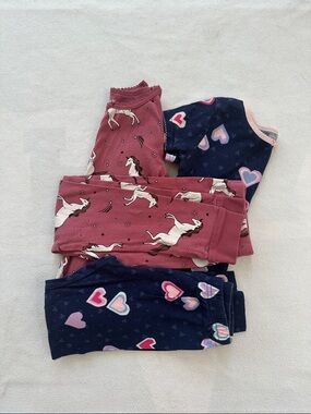 Carter's Unicorn & Heart Pajama Set - Pink & Navy